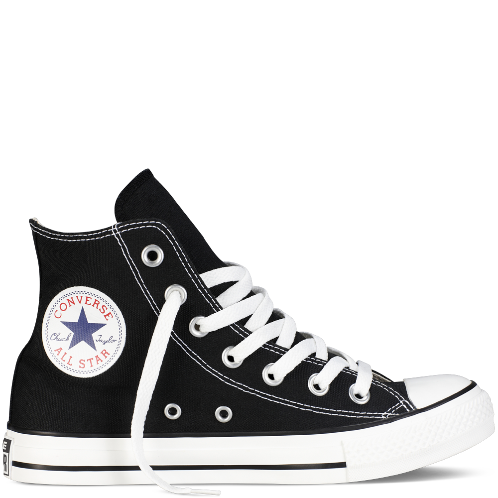 converse hi tops black and white